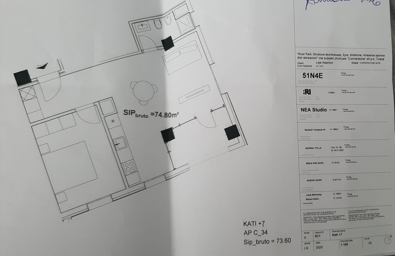 APARTAMENT 1+1 NE SHITJE TE RIVER PARK RESIDENCE ASTIR
