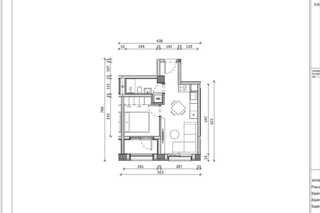 APARTAMENT 1+1 NE SHITJE NE ALI DEM