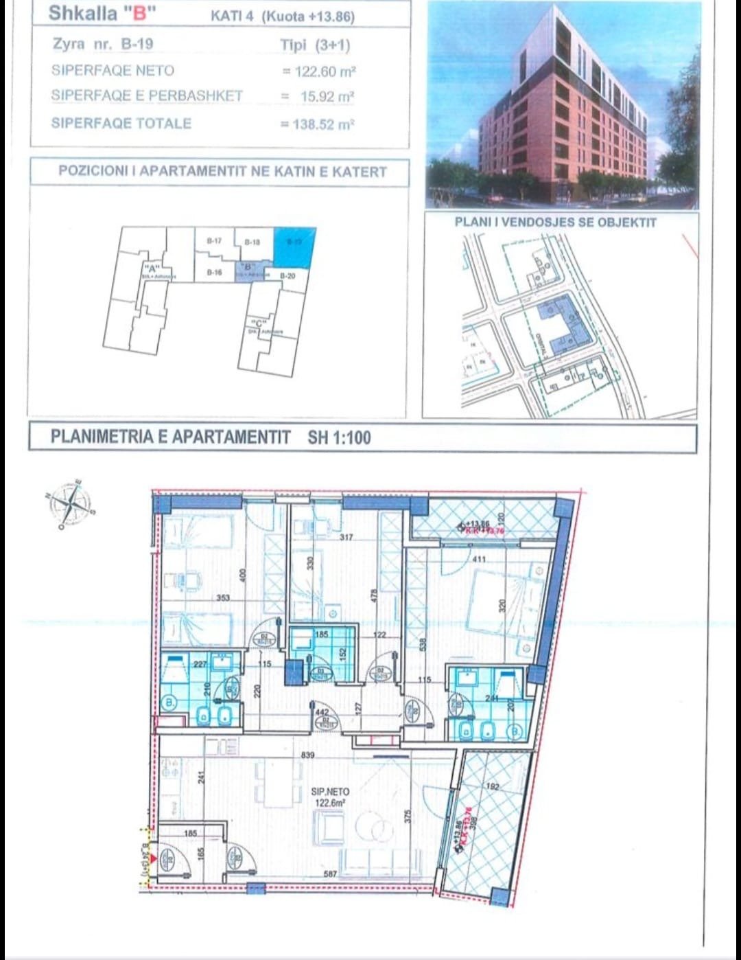 APARTAMENT 3+1 +2 NE SHITJE TE BULEVARDI I RI