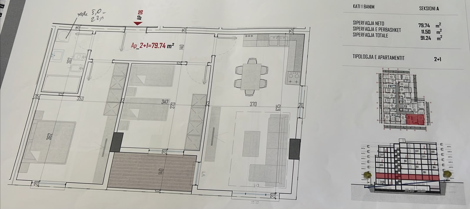 APARTAMENT 2+1 NE SHITJE NE PASKUQAN