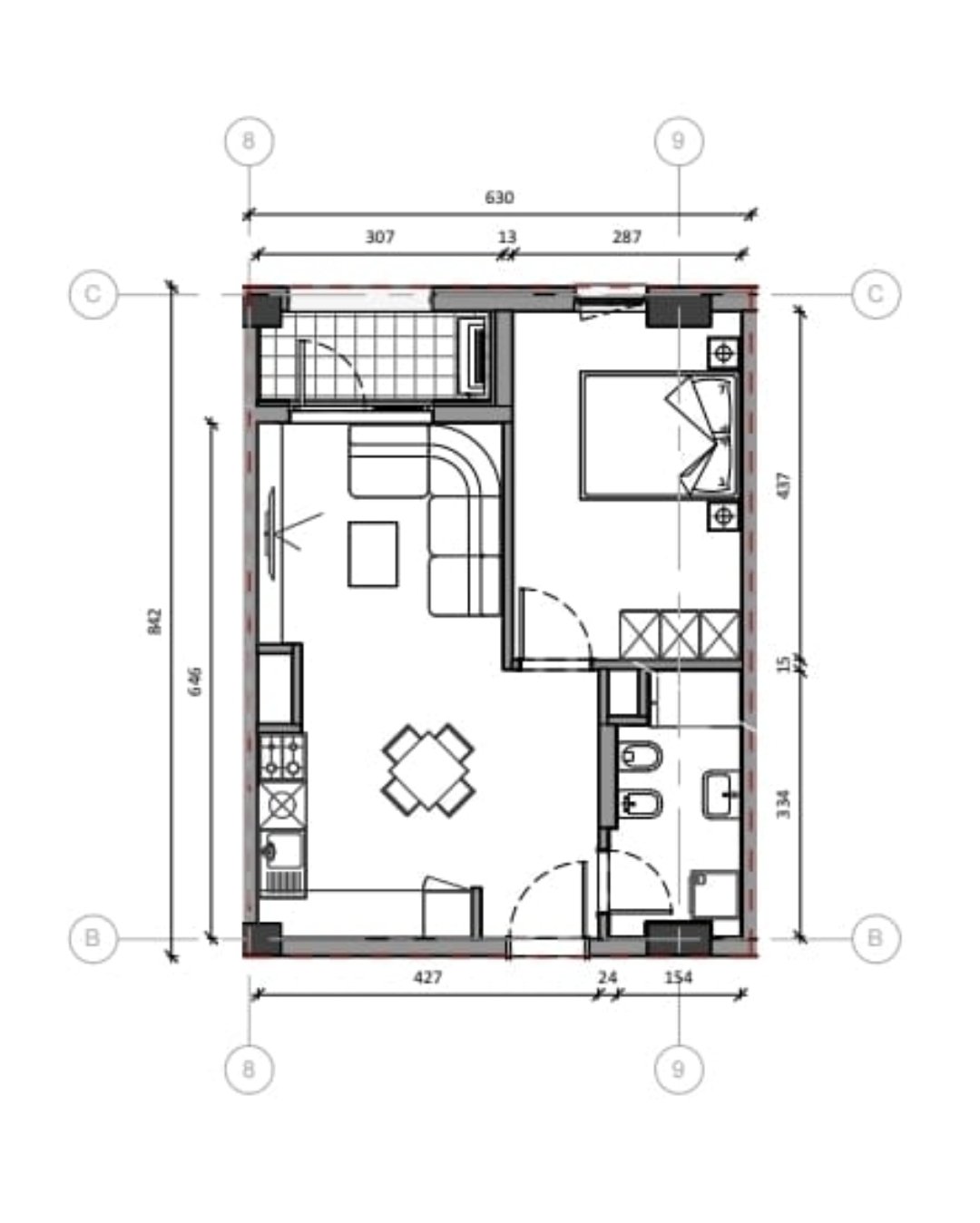 APARTAMENT 1+1 NE SHITJE NE ALI DEM